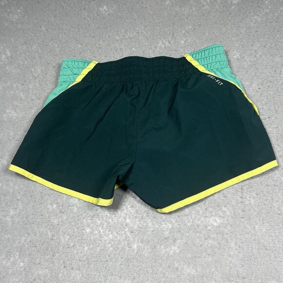Nike Shorts Womens Size Small Green Dri Fit Running Shorts Lined Drawstring - Picture 8 of 13